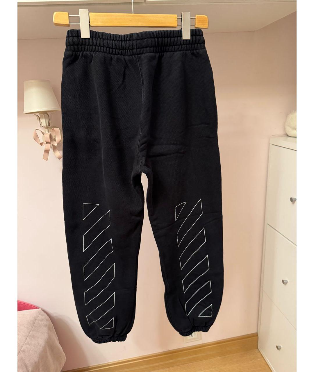 OFF-WHITE Черные хлопковые повседневные брюки, фото 2