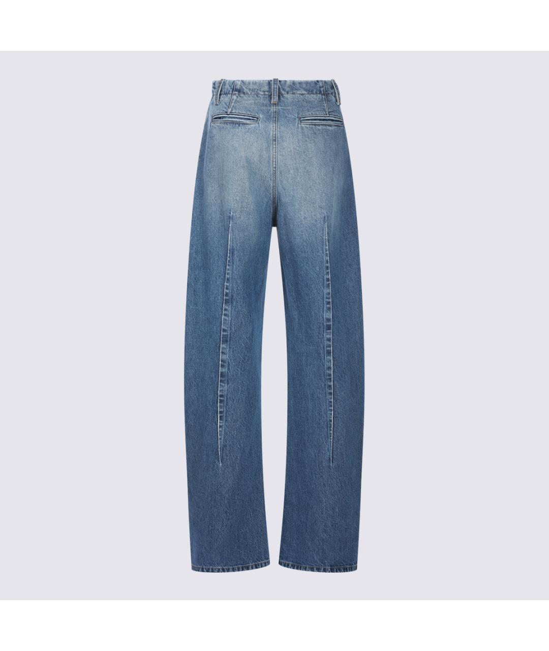 MM6 MAISON MARGIELA Голубые хлопковые прямые джинсы, фото 2