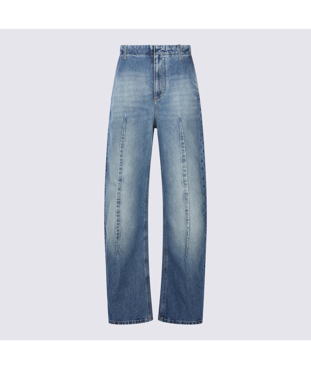 MM6 MAISON MARGIELA Голубые хлопковые прямые джинсы, фото 5