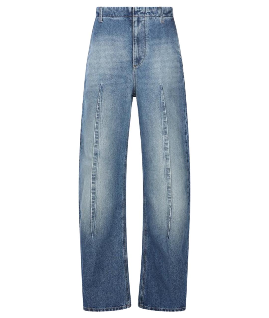 MM6 MAISON MARGIELA Голубые хлопковые прямые джинсы, фото 1