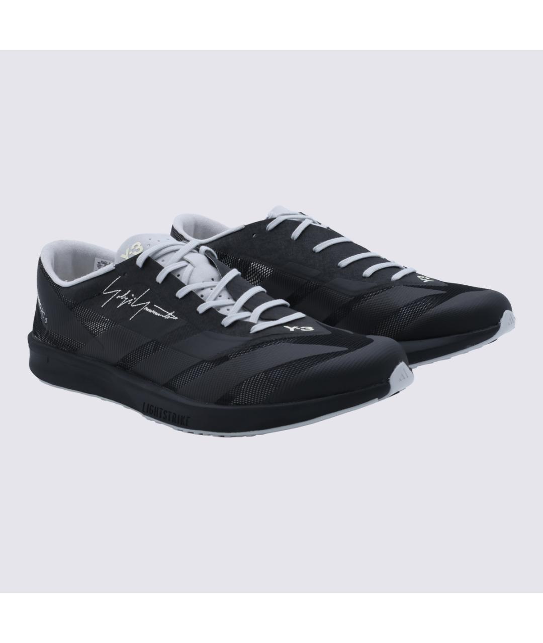 Y-3 Черные синтетические низкие кроссовки / кеды, фото 2