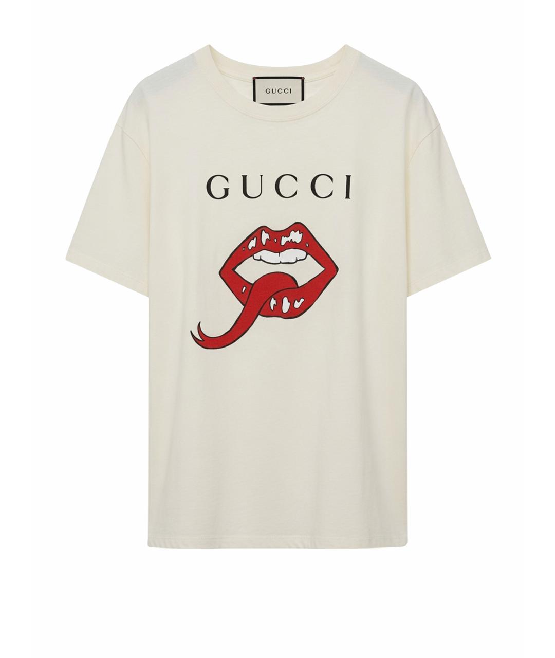 GUCCI Бежевая хлопковая футболка, фото 1
