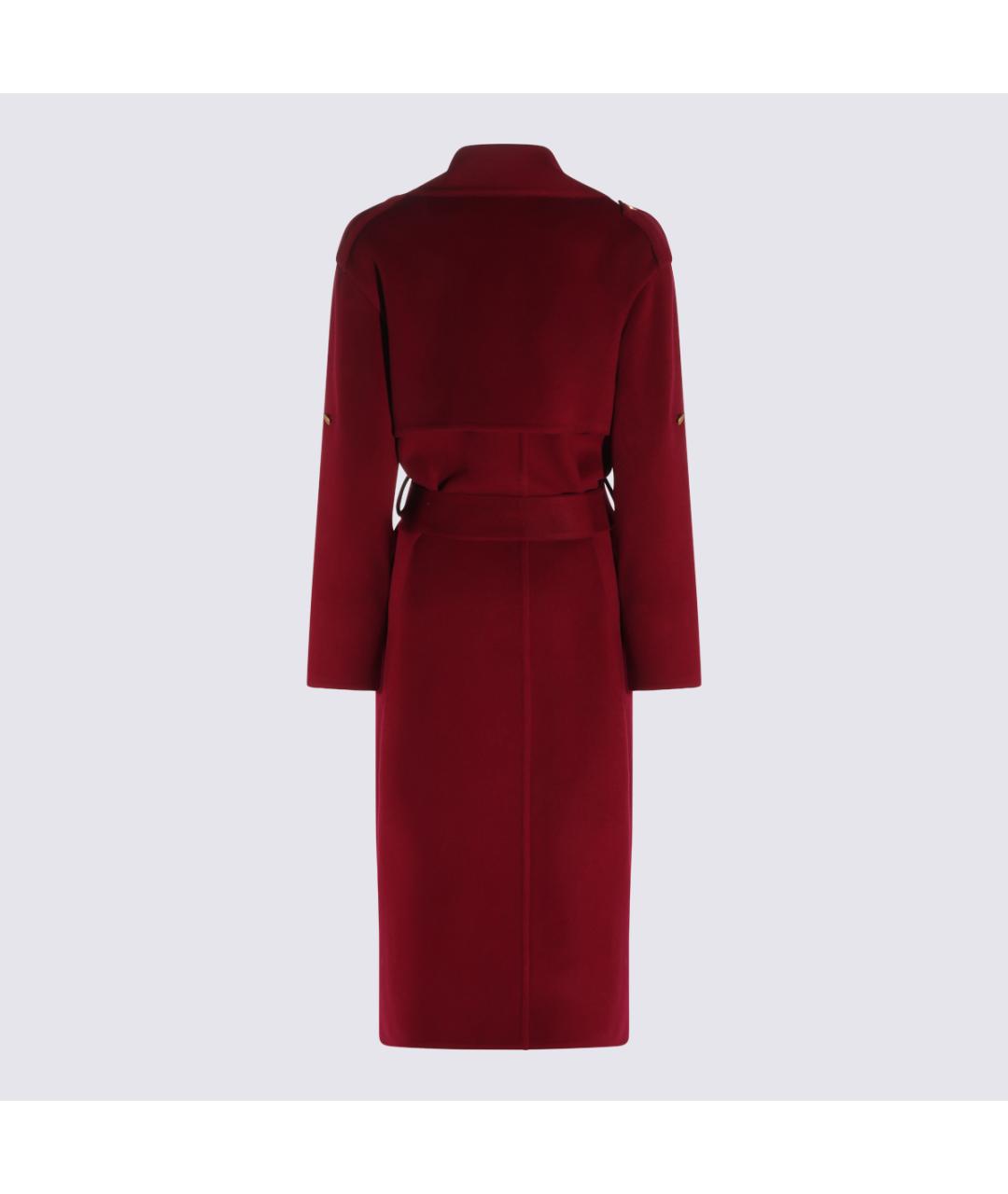ALBERTA FERRETTI Бордовое шерстяное пальто, фото 2