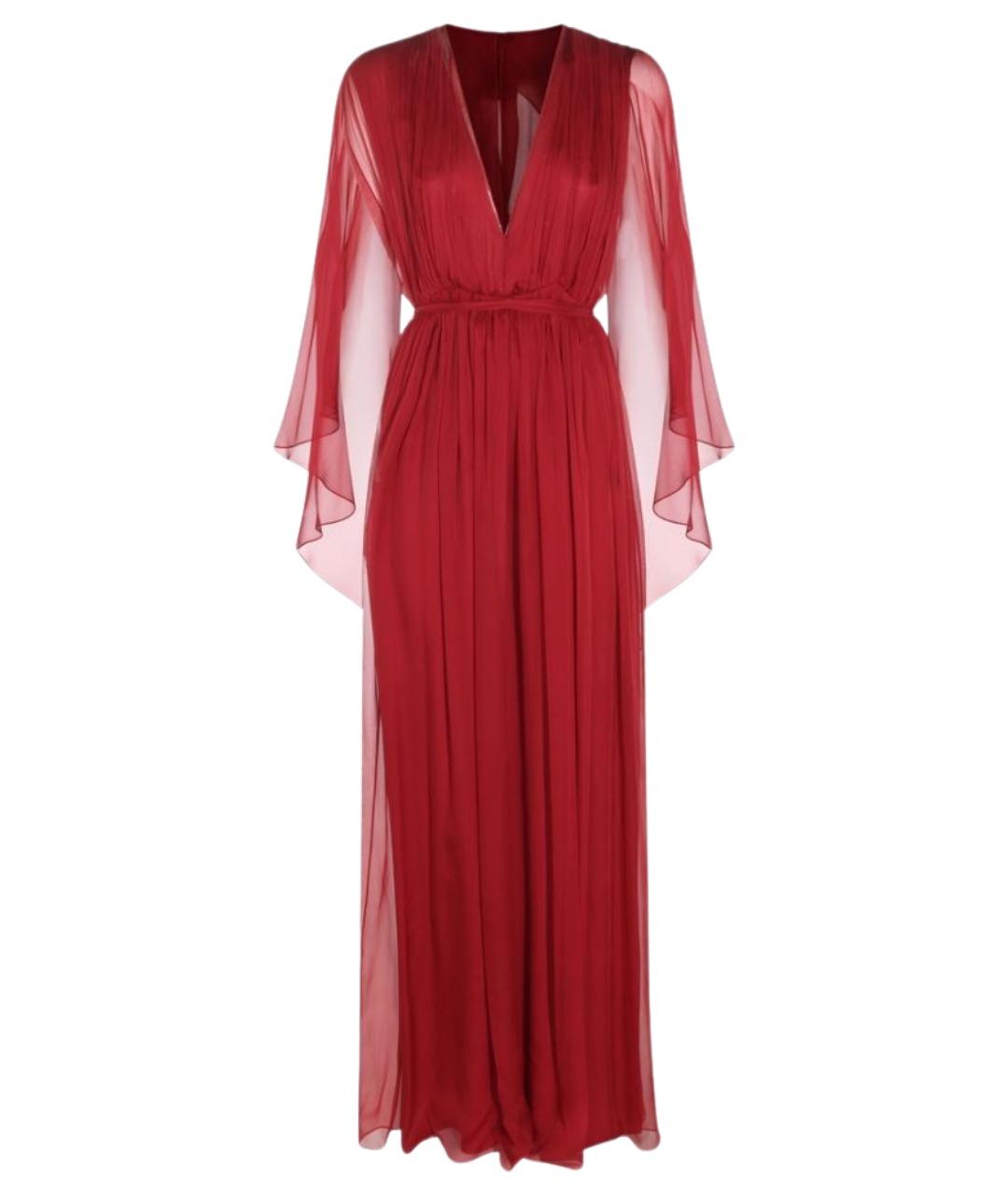 ALBERTA FERRETTI Бордовое шелковое вечернее платье, фото 1