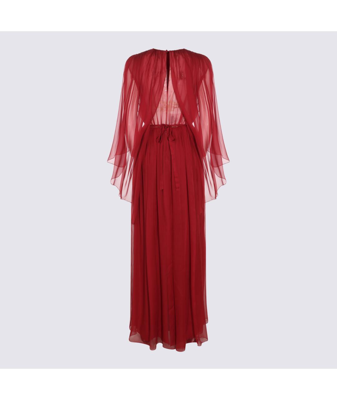 ALBERTA FERRETTI Бордовое шелковое вечернее платье, фото 2