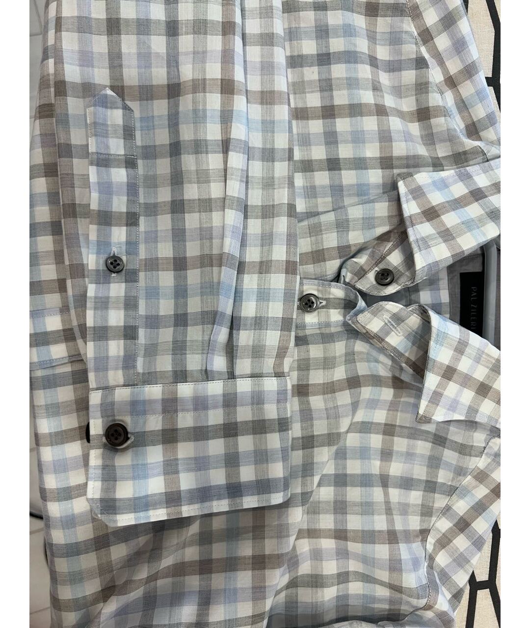 PAL ZILERI Голубая хлопковая кэжуал рубашка, фото 5