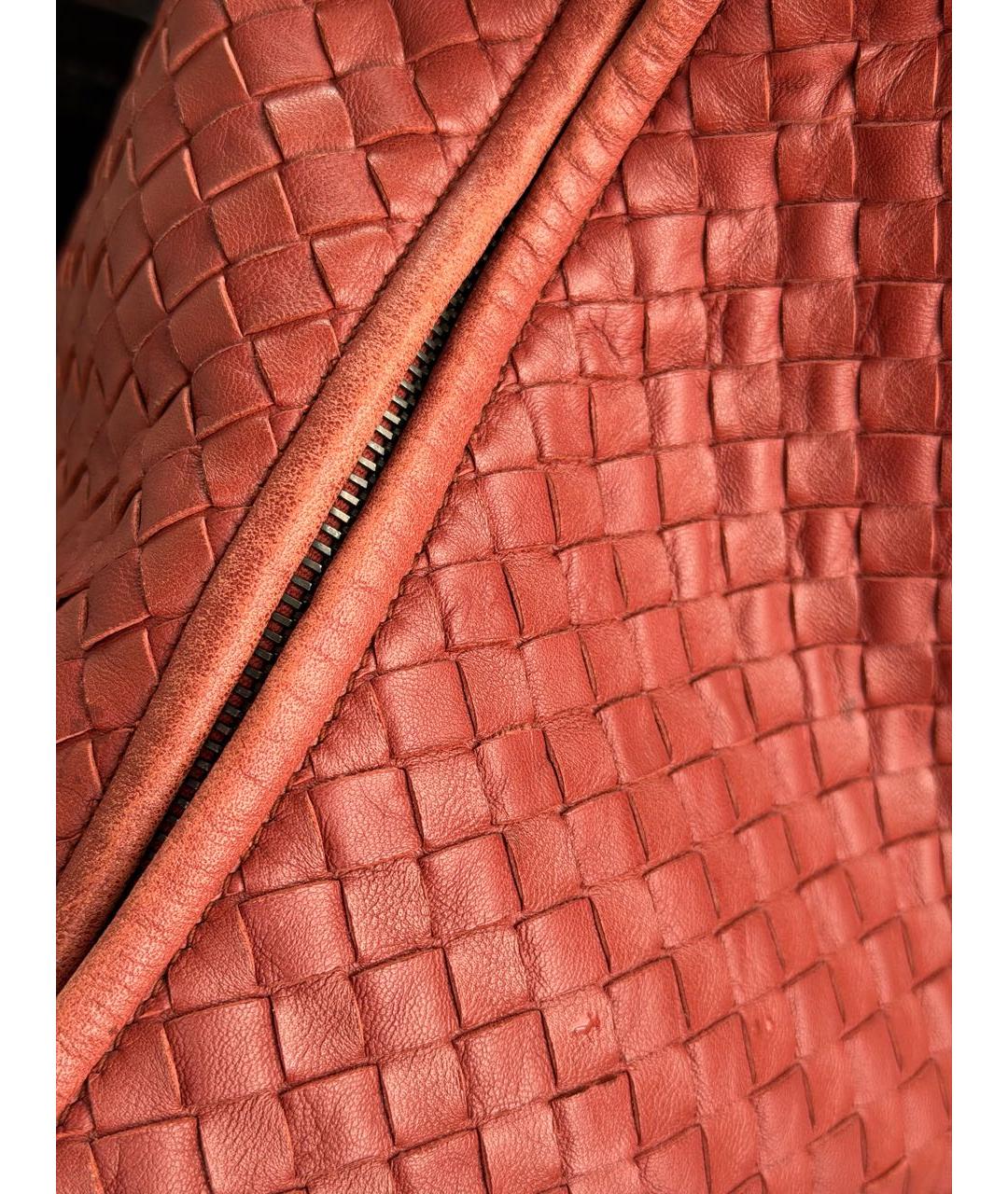 BOTTEGA VENETA Коралловая кожаная сумка с короткими ручками, фото 4