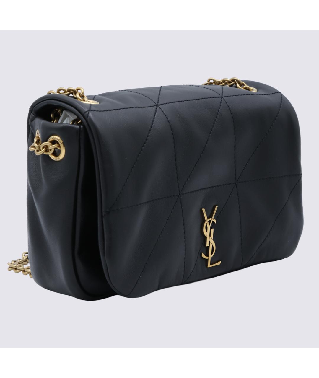 SAINT LAURENT Черная кожаная сумка через плечо, фото 2