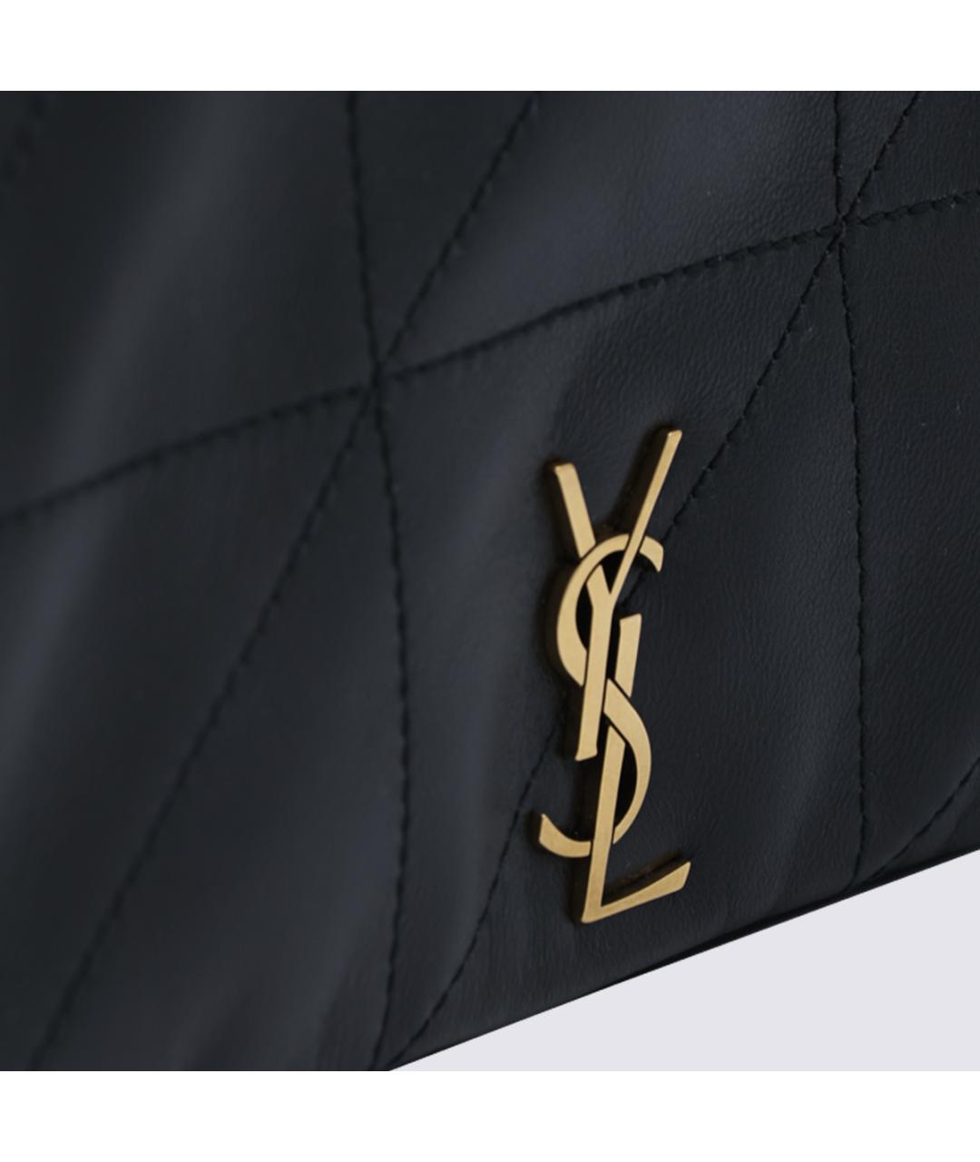 SAINT LAURENT Черная кожаная сумка через плечо, фото 4