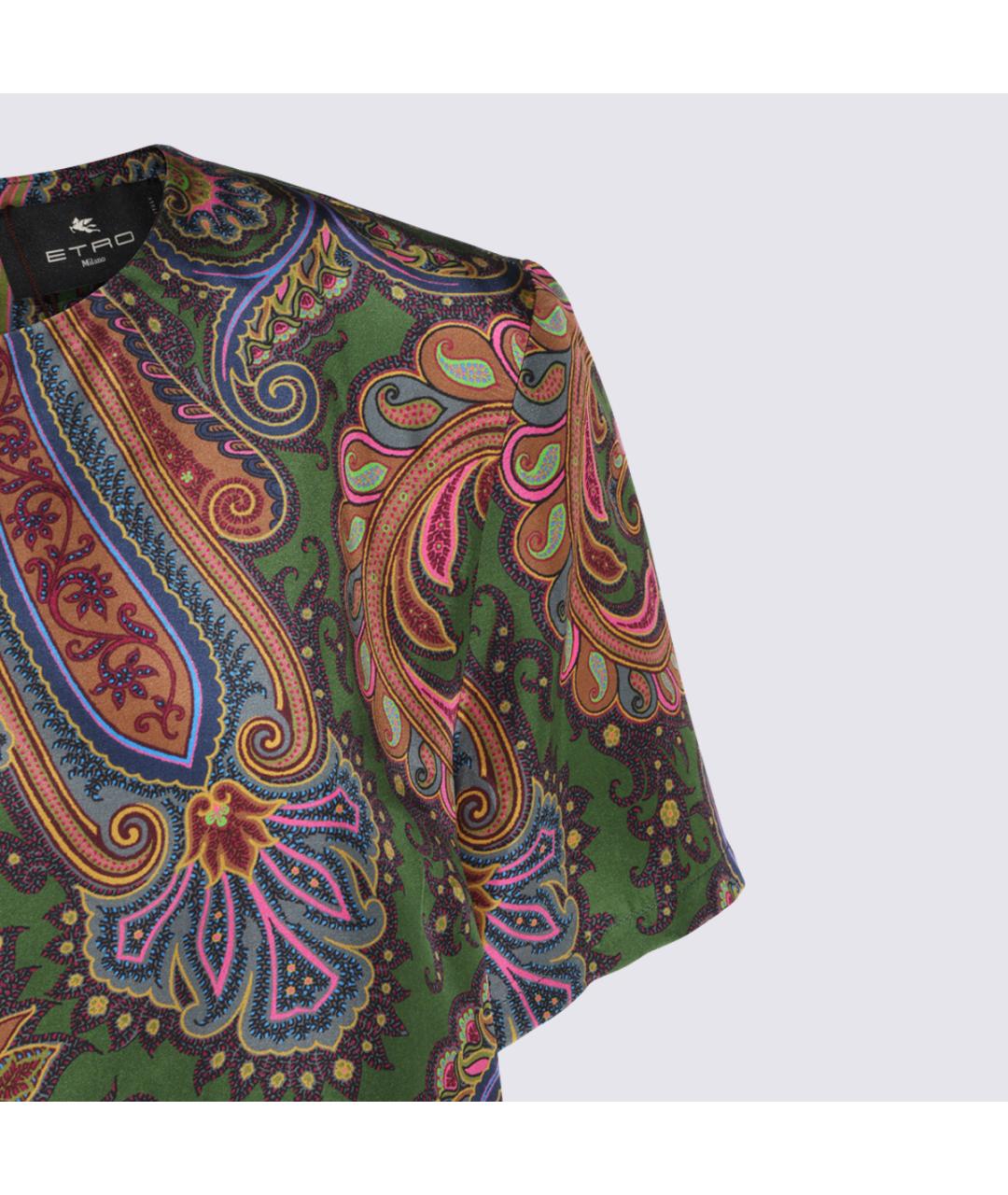 ETRO Мульти шелковое повседневное платье, фото 3