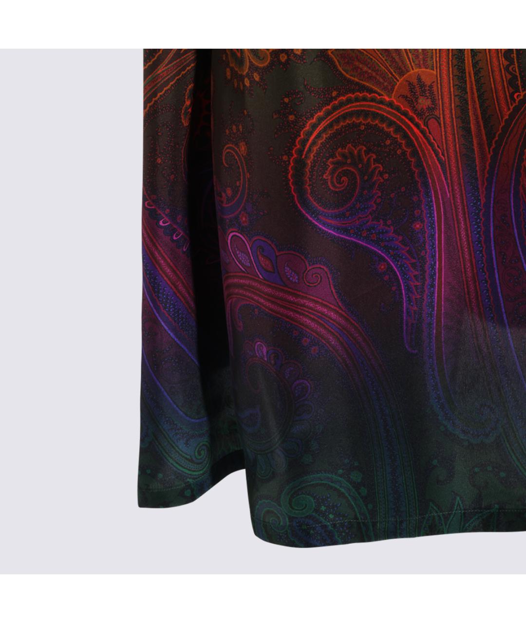 ETRO Мульти шелковое повседневное платье, фото 4