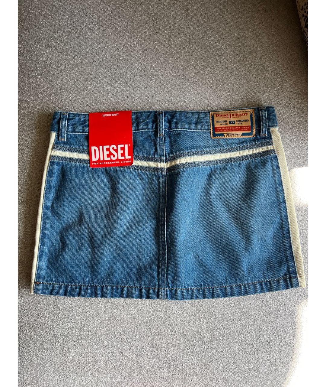 DIESEL Голубая деним юбка мини, фото 2