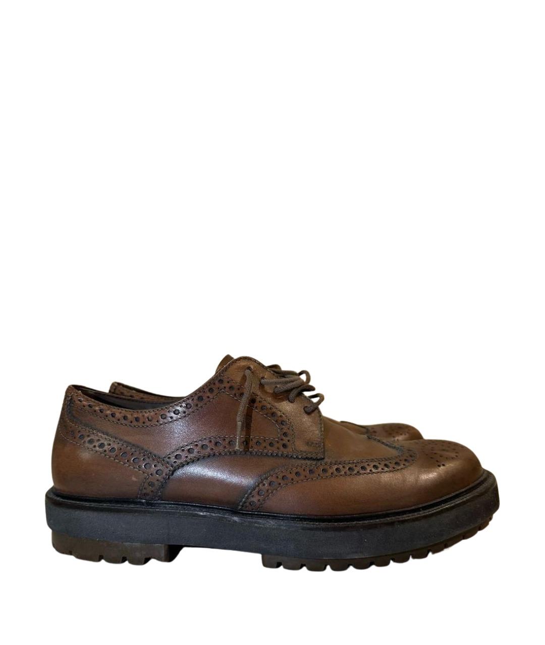 TOD'S Коричневые кожаные туфли, фото 1