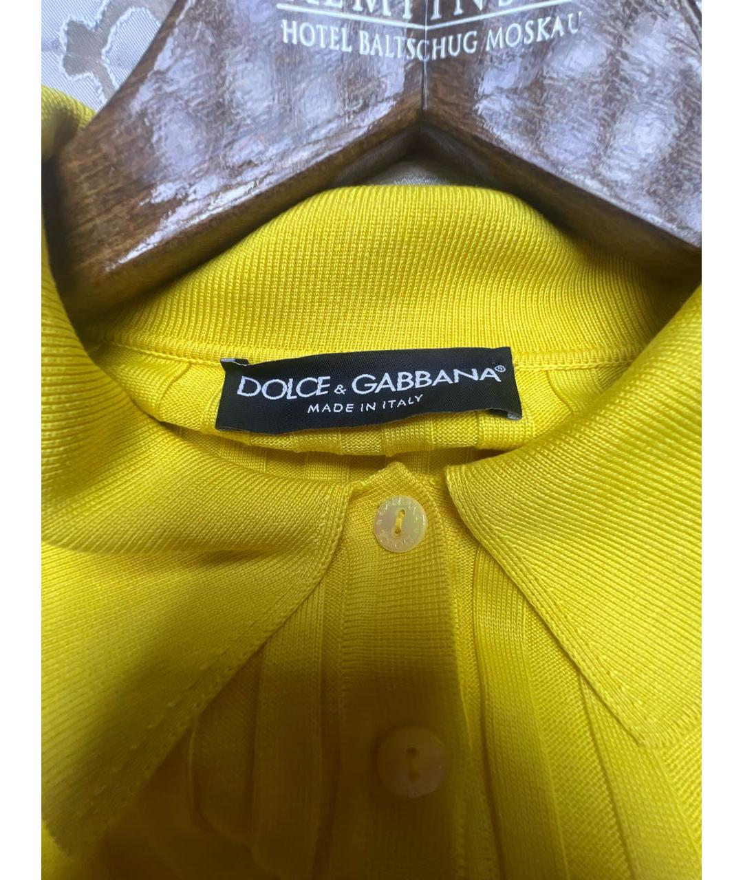 DOLCE&GABBANA Желтый шелковый джемпер / свитер, фото 3