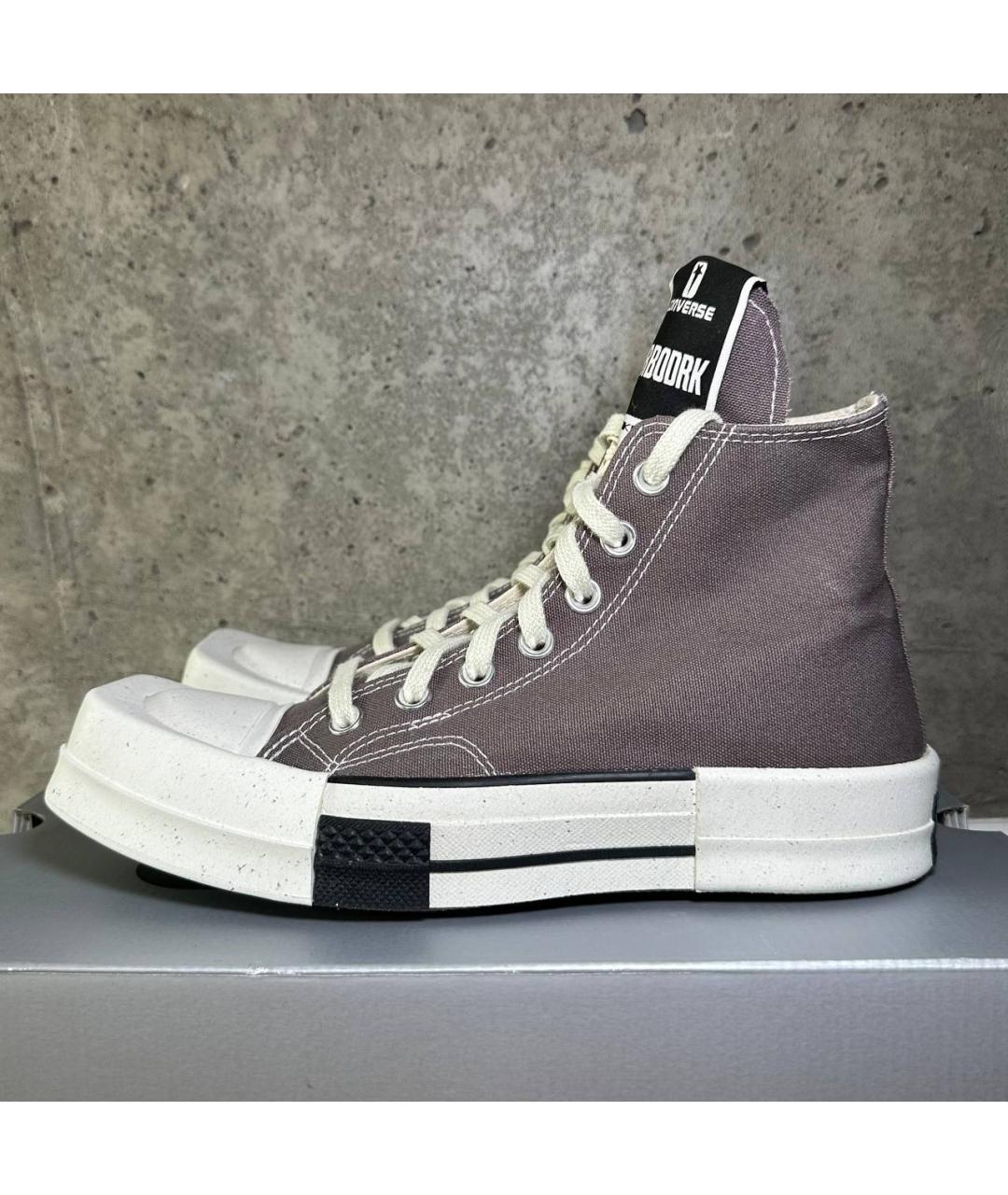 RICK OWENS Коричневые текстильные кеды, фото 8