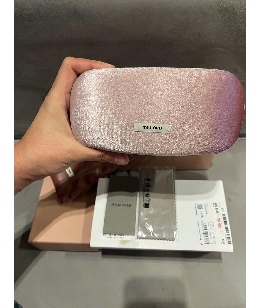 MIU MIU Золотые металлические солнцезащитные очки, фото 7