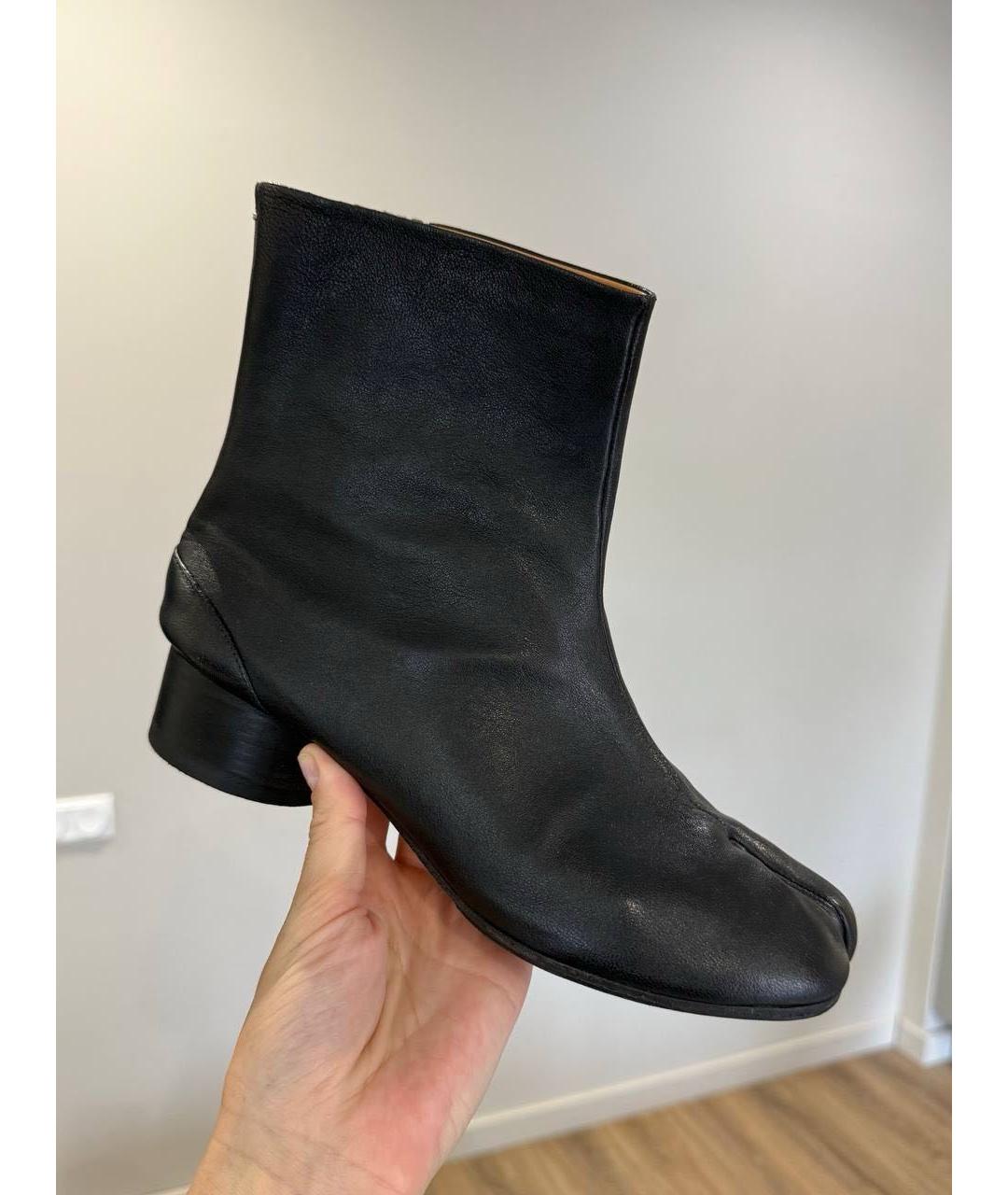 MAISON MARGIELA Черные кожаные ботильоны, фото 4