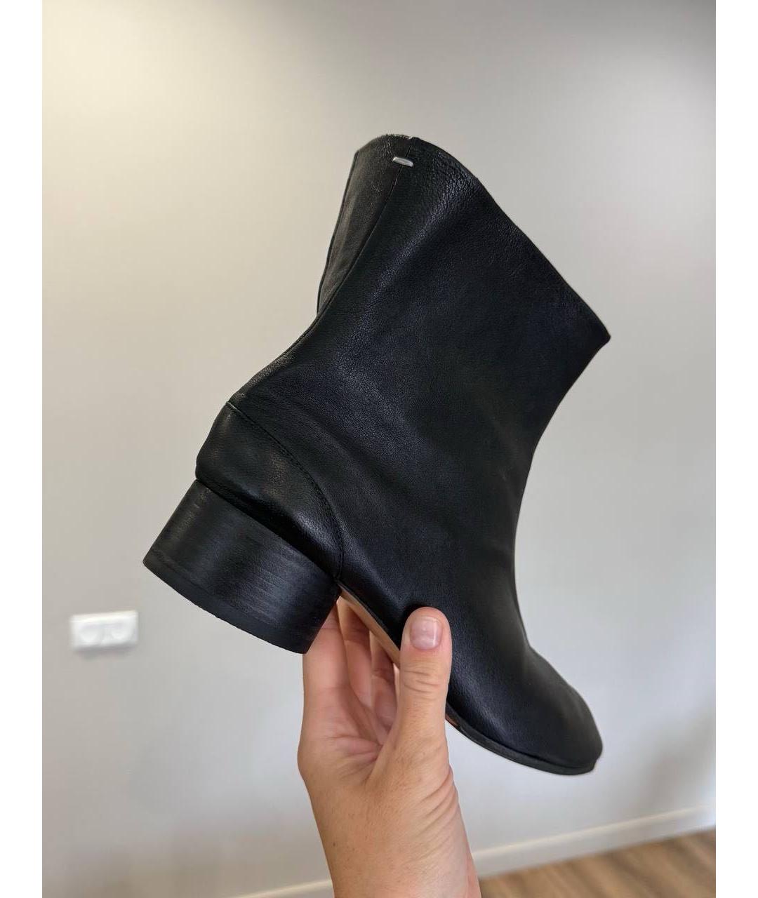 MAISON MARGIELA Черные кожаные ботильоны, фото 5