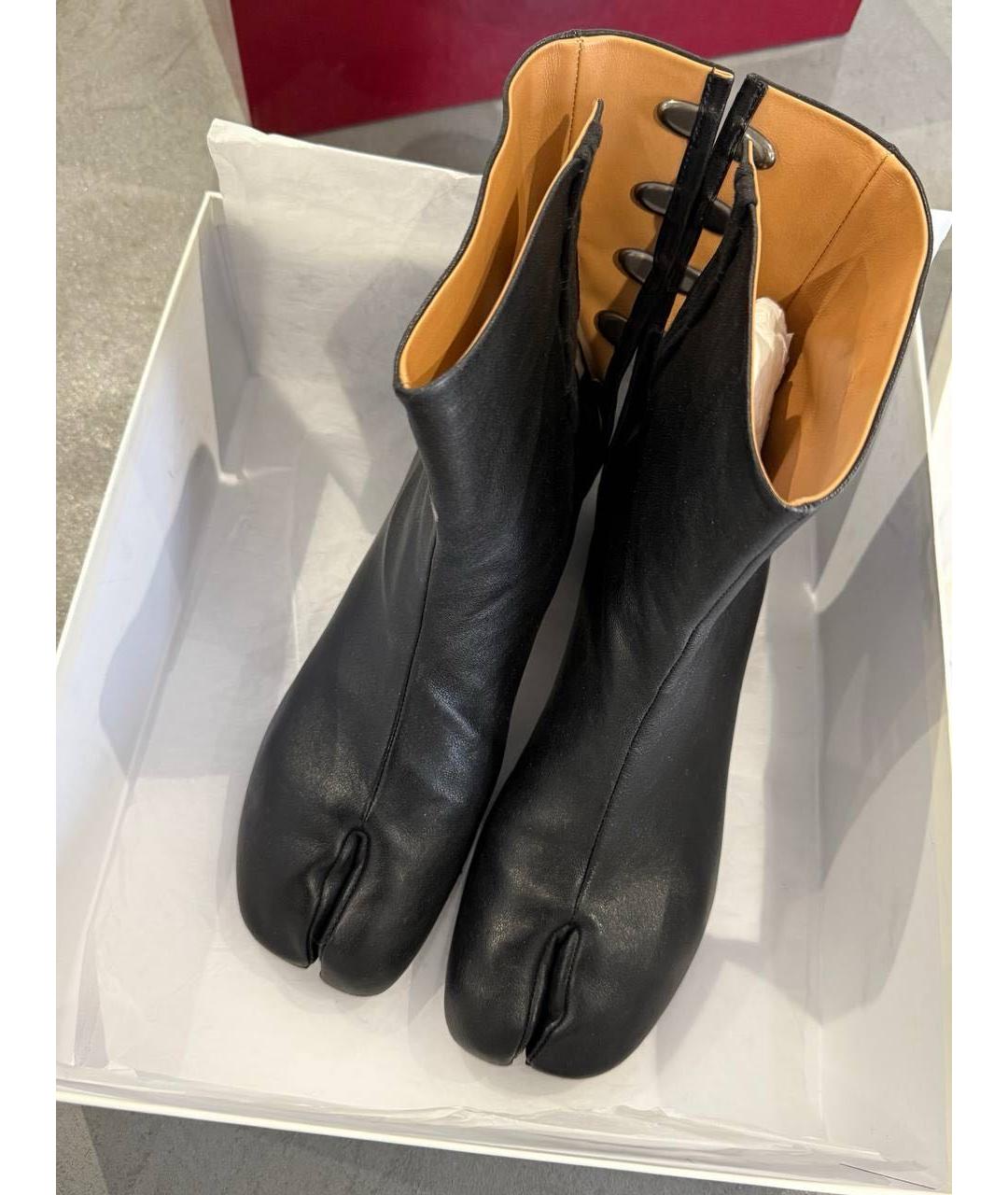 MAISON MARGIELA Черные кожаные ботильоны, фото 3