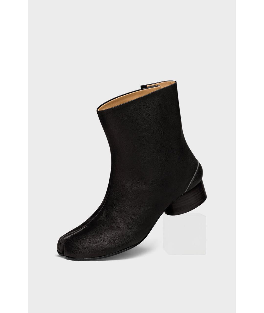MAISON MARGIELA Черные кожаные ботильоны, фото 8