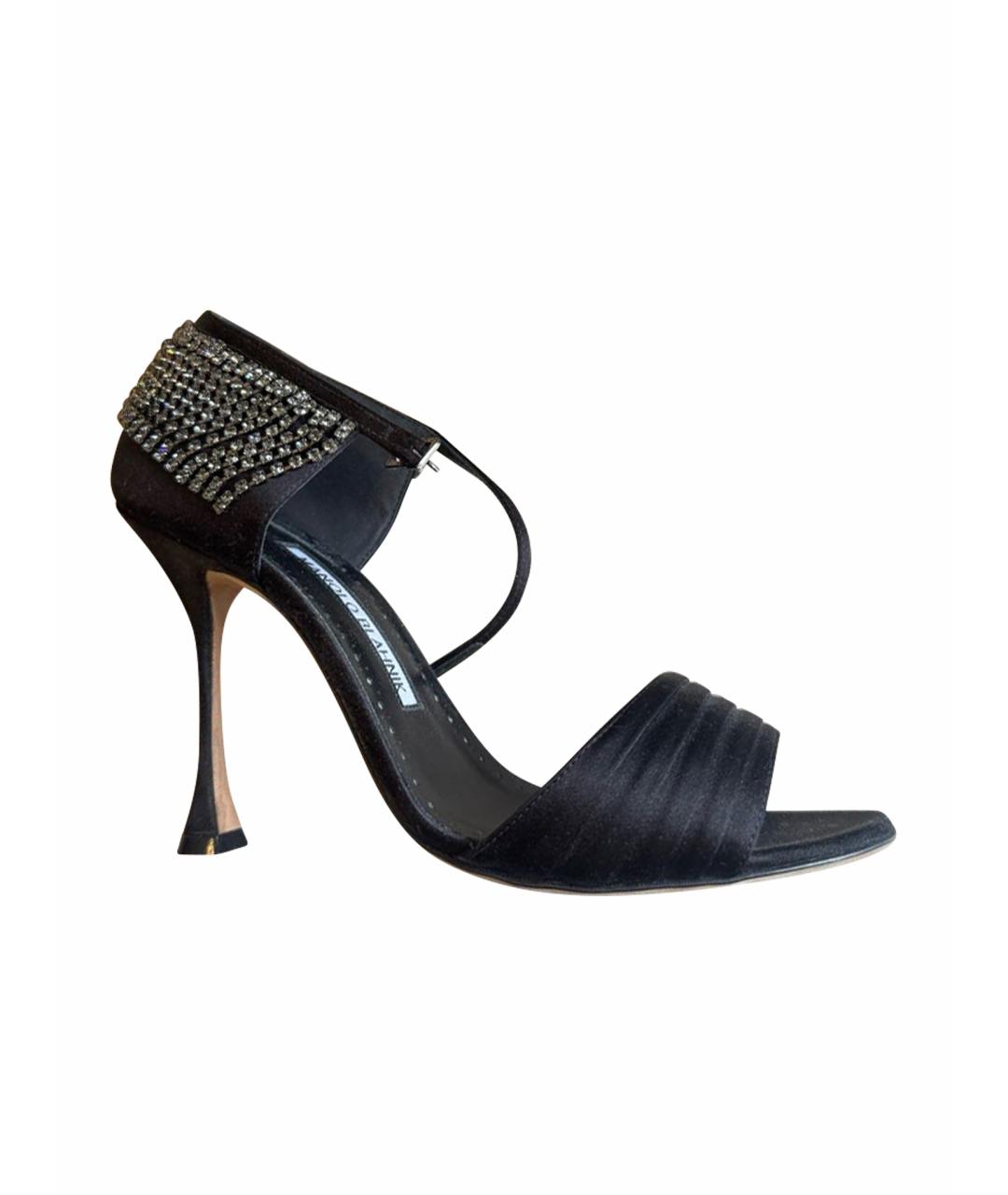 MANOLO BLAHNIK Черные текстильные туфли, фото 1