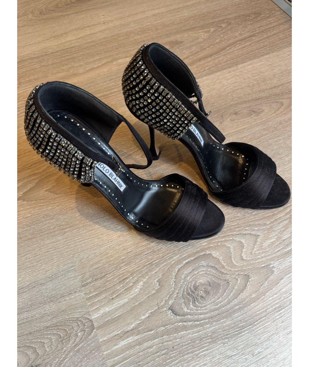 MANOLO BLAHNIK Черные текстильные туфли, фото 2