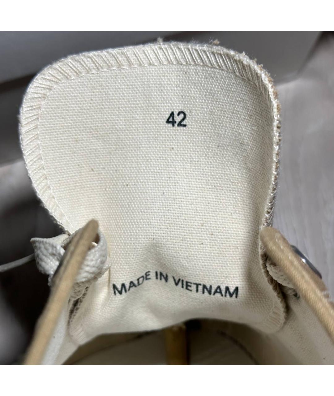 MAISON MARGIELA Бежевые текстильные низкие кроссовки / кеды, фото 7
