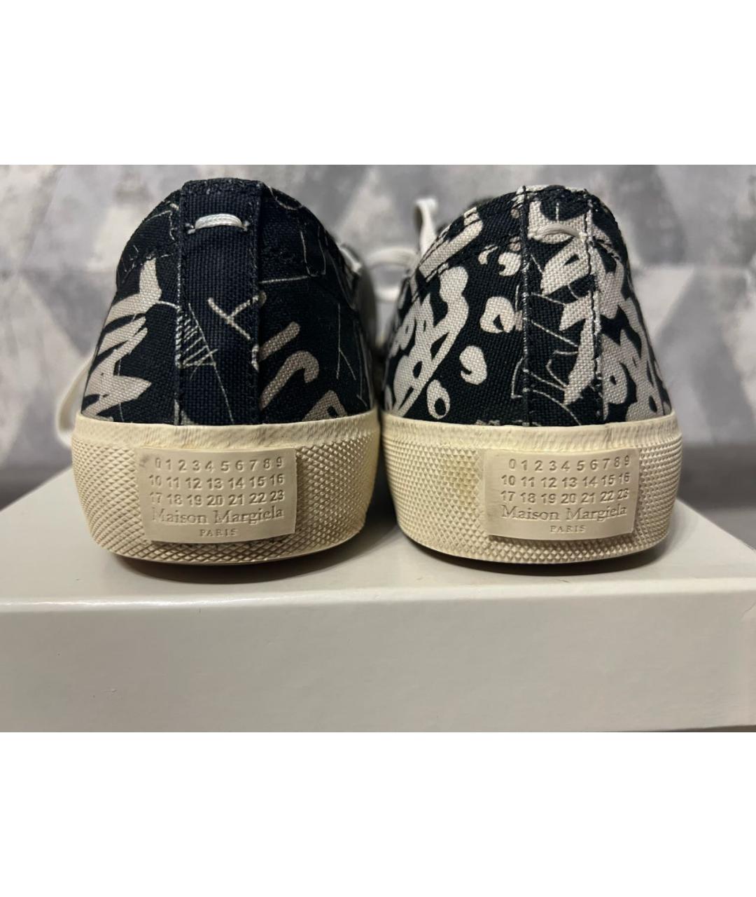 MAISON MARGIELA Черные текстильные низкие кроссовки / кеды, фото 3