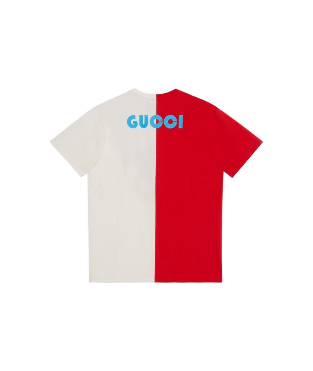 GUCCI Красная хлопковая футболка, фото 2