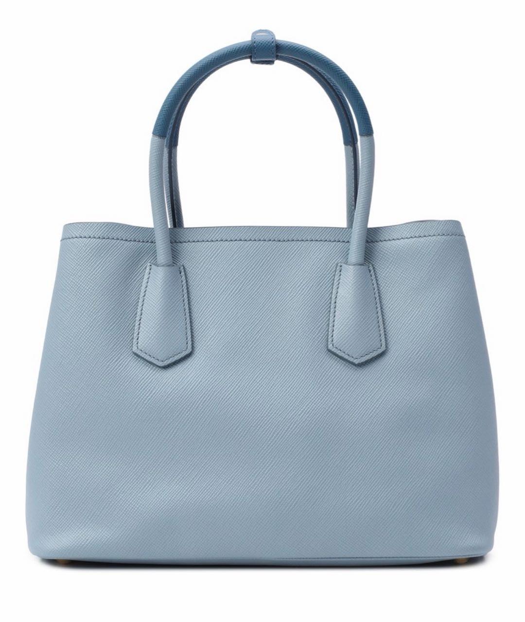 PRADA Голубая кожаная сумка тоут, фото 2