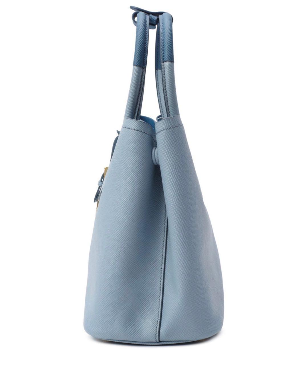 PRADA Голубая кожаная сумка тоут, фото 3