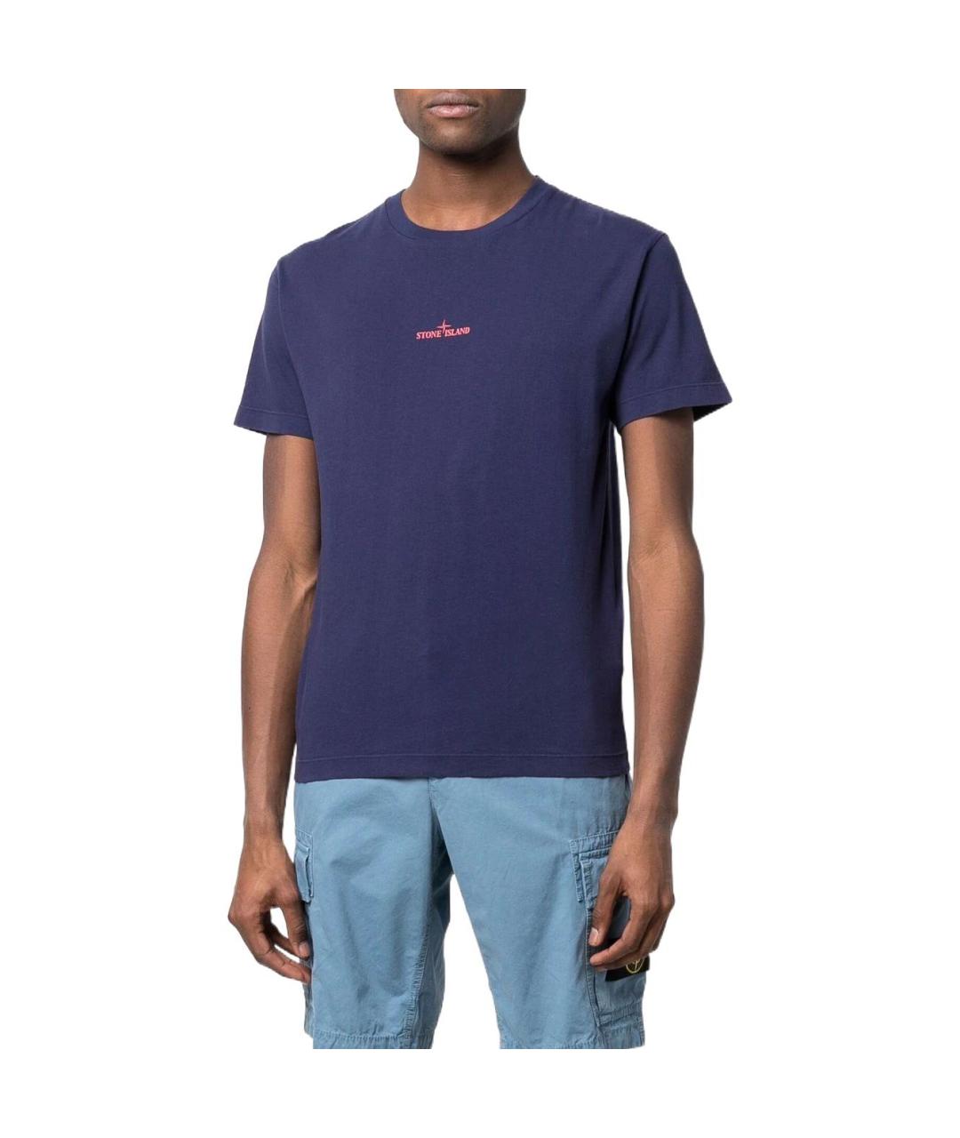 STONE ISLAND Темно-синяя футболка, фото 2