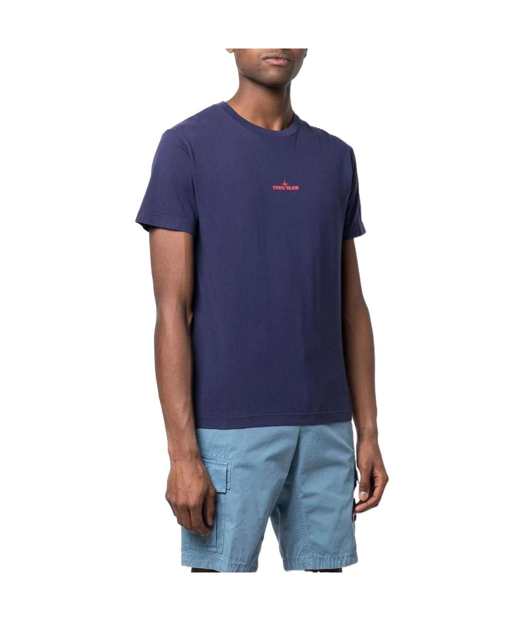 STONE ISLAND Темно-синяя футболка, фото 3