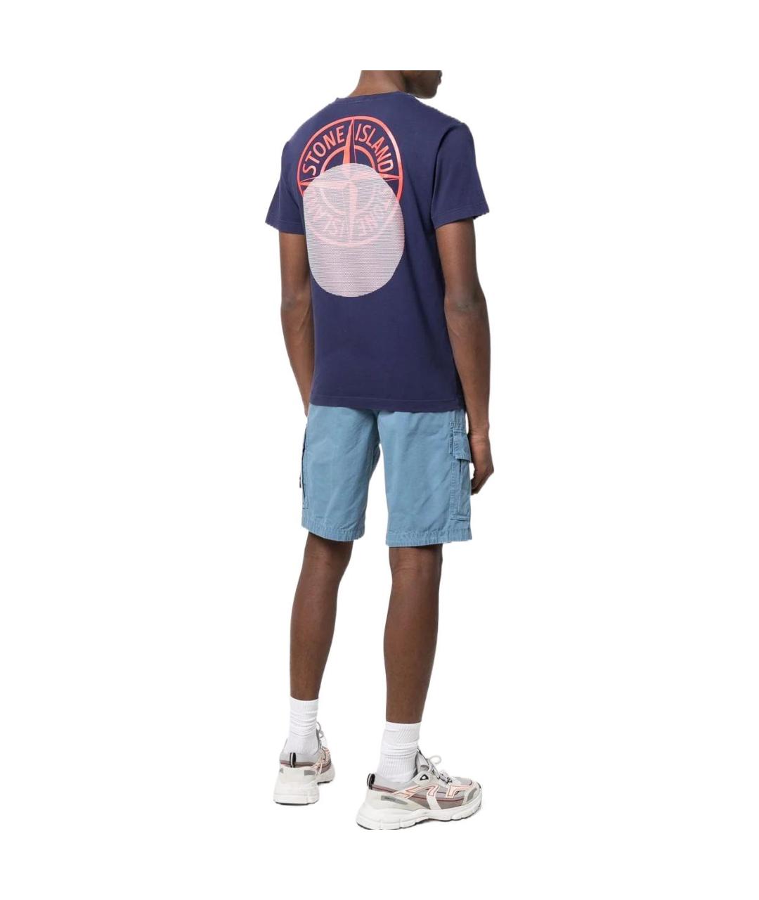 STONE ISLAND Темно-синяя футболка, фото 4