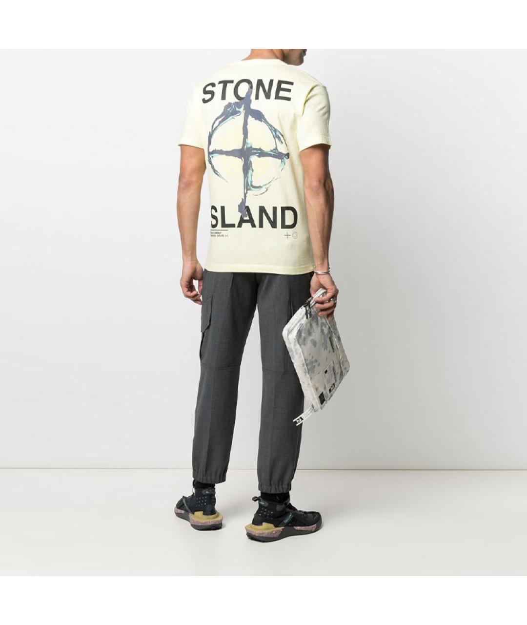 STONE ISLAND Бежевая футболка, фото 4