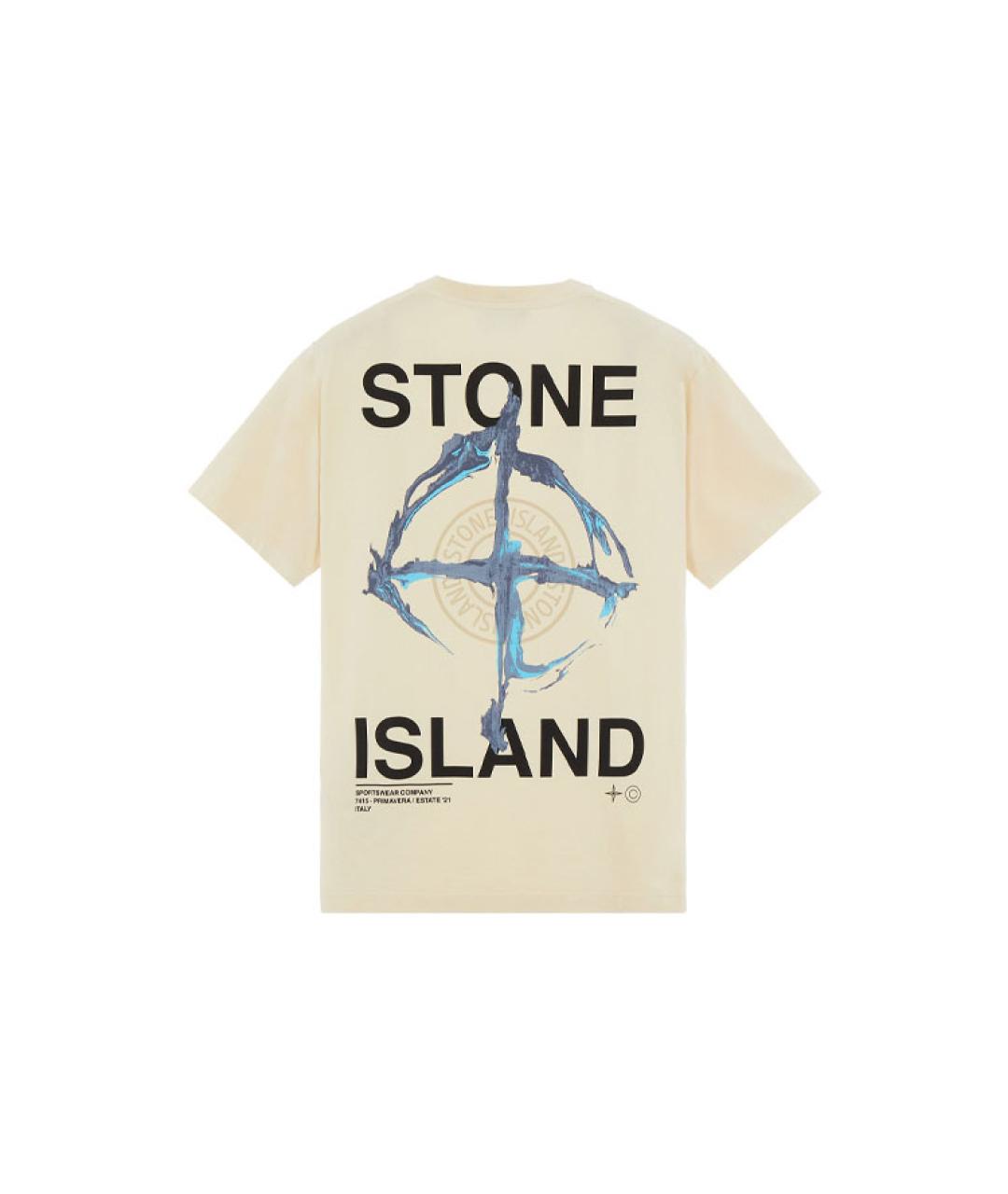 STONE ISLAND Бежевая футболка, фото 2