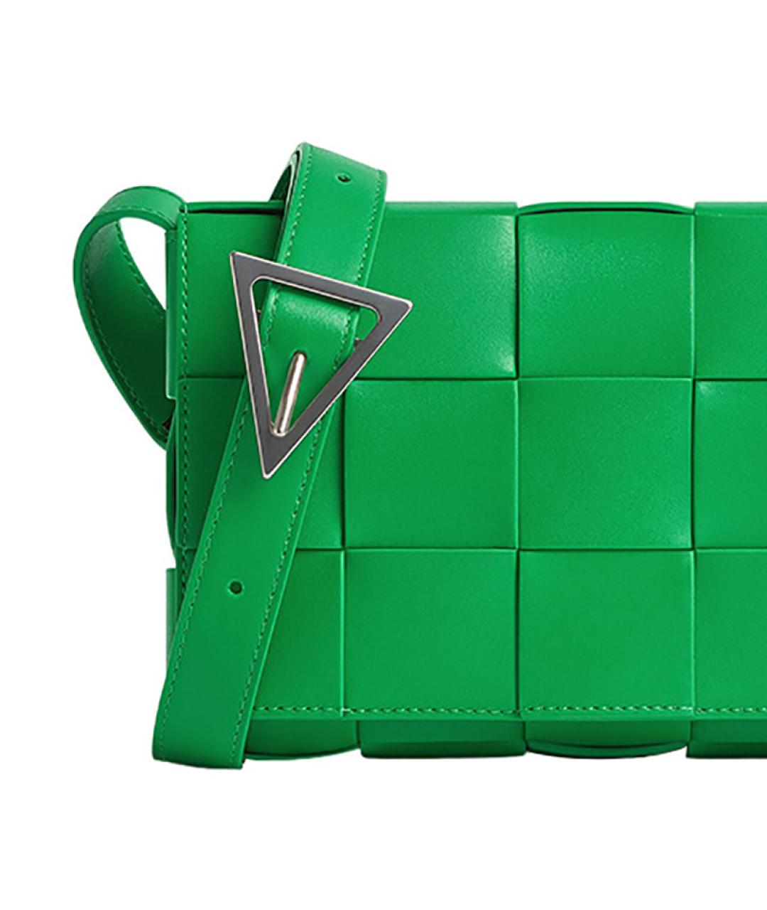 BOTTEGA VENETA Зеленая кожаная сумка на плечо, фото 5