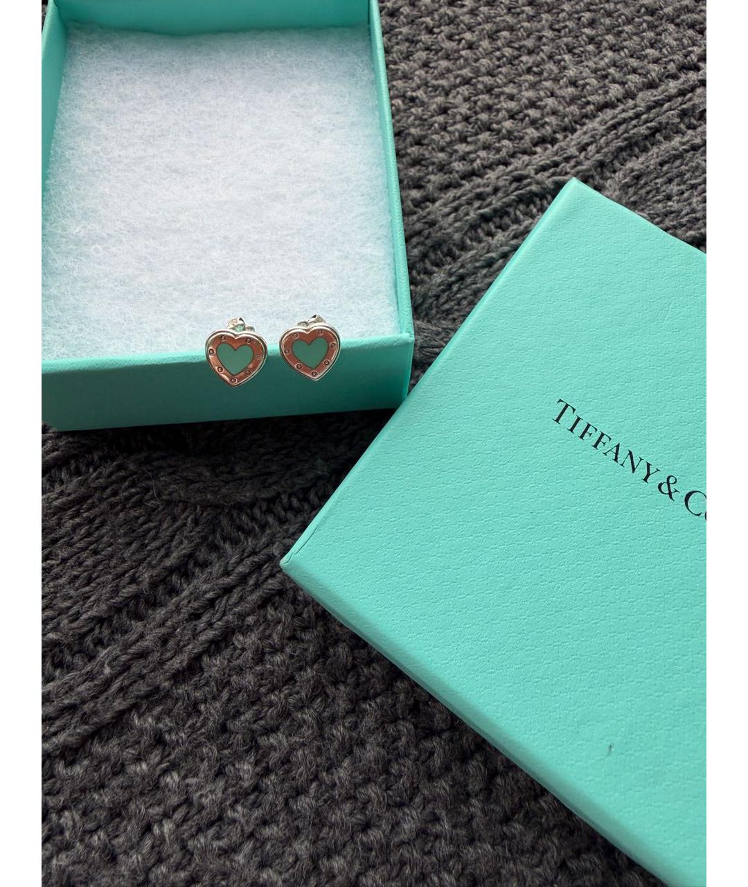 TIFFANY&CO Бирюзовые серебряные серьги, фото 2