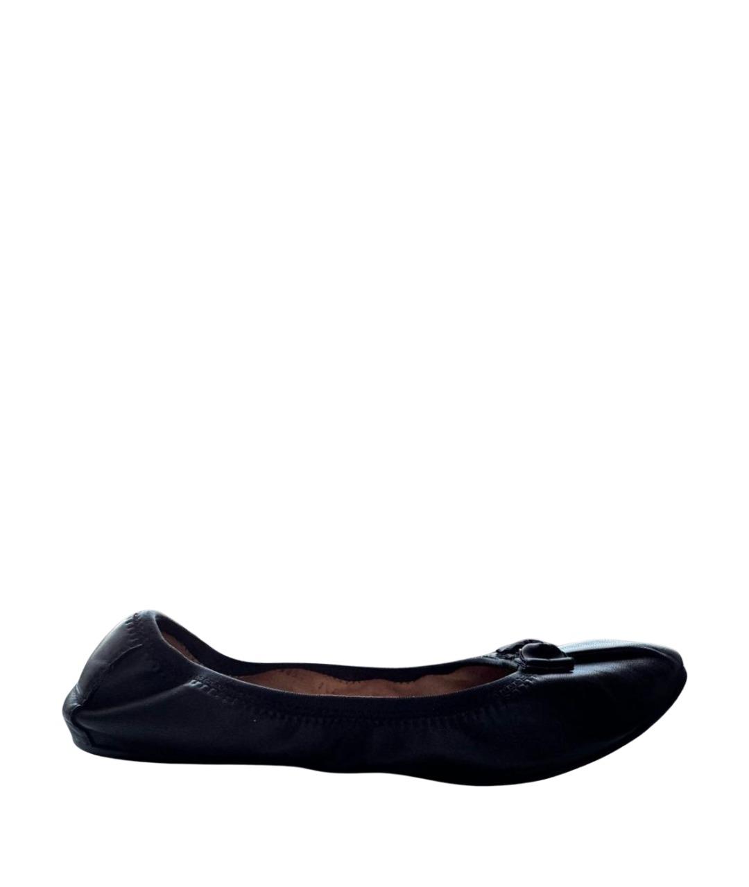 FERRAGAMO Черные кожаные балетки, фото 1
