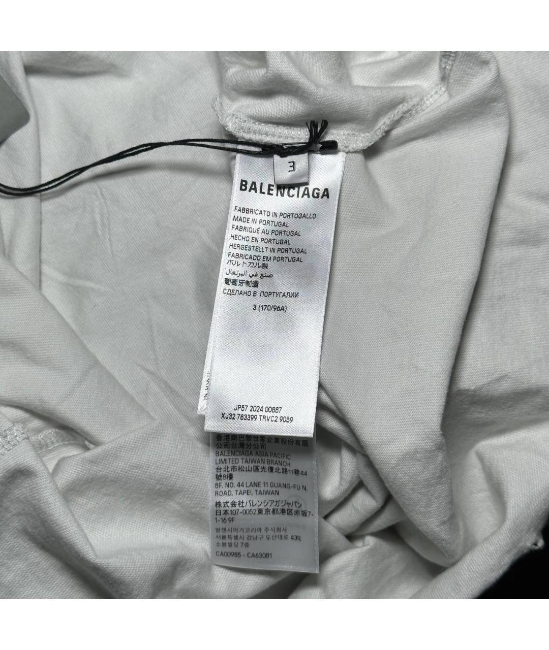BALENCIAGA Белая футболка, фото 6