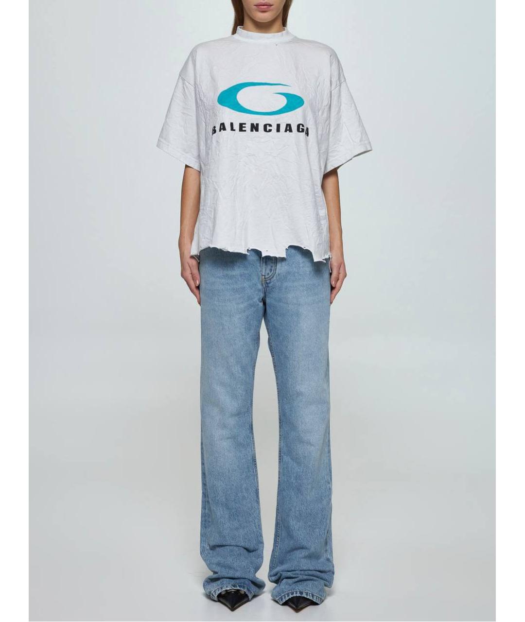 BALENCIAGA Белая футболка, фото 4