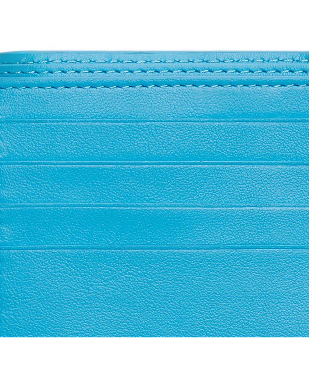 BOTTEGA VENETA Голубой кожаный кошелек, фото 5