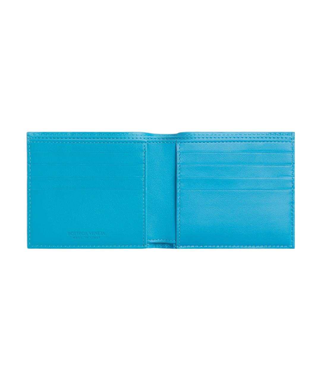 BOTTEGA VENETA Голубой кожаный кошелек, фото 3
