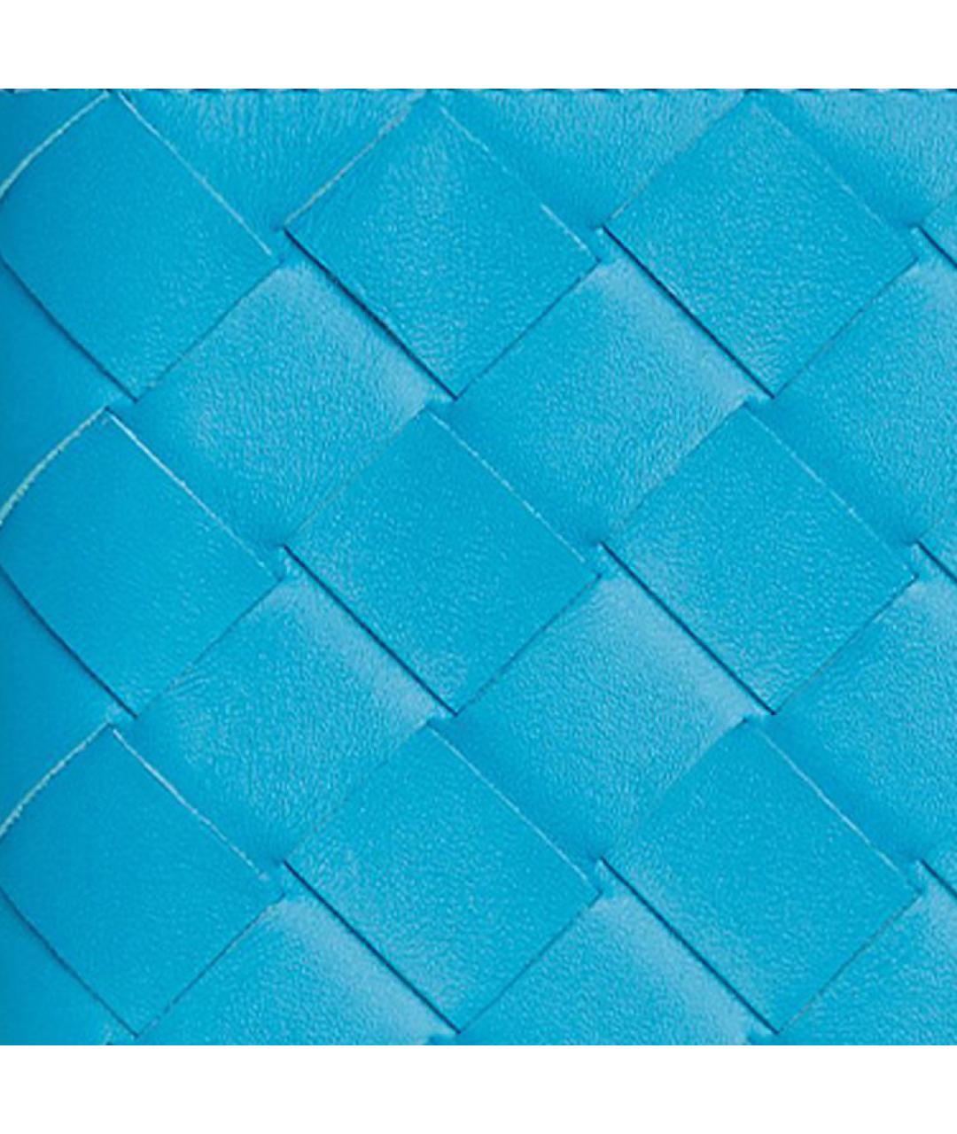 BOTTEGA VENETA Голубой кожаный кошелек, фото 4