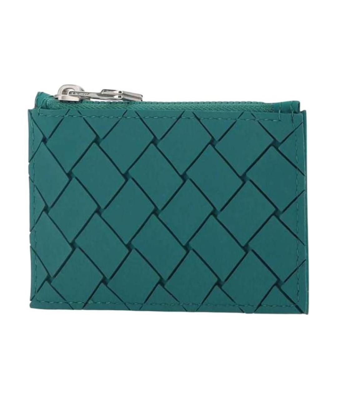 BOTTEGA VENETA Зеленый кожаный кошелек, фото 3