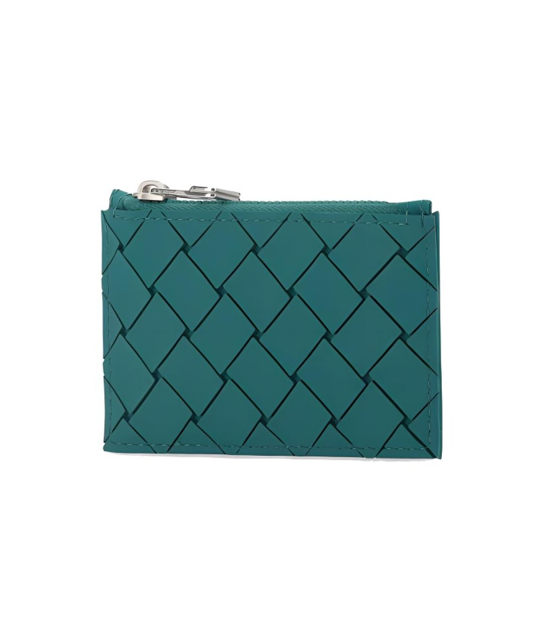 BOTTEGA VENETA Зеленый кожаный кошелек, фото 1