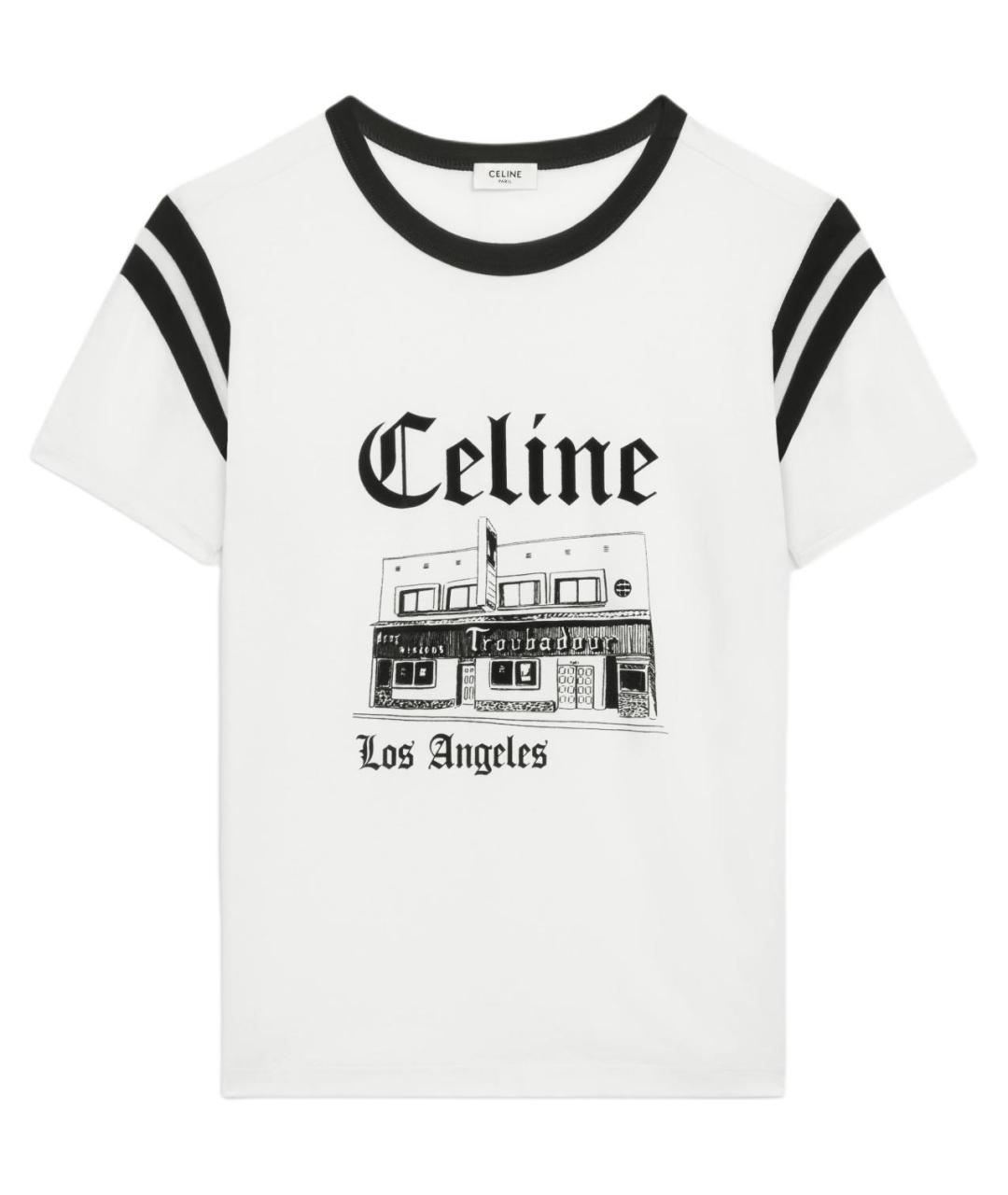 CELINE Белая хлопковая футболка, фото 1