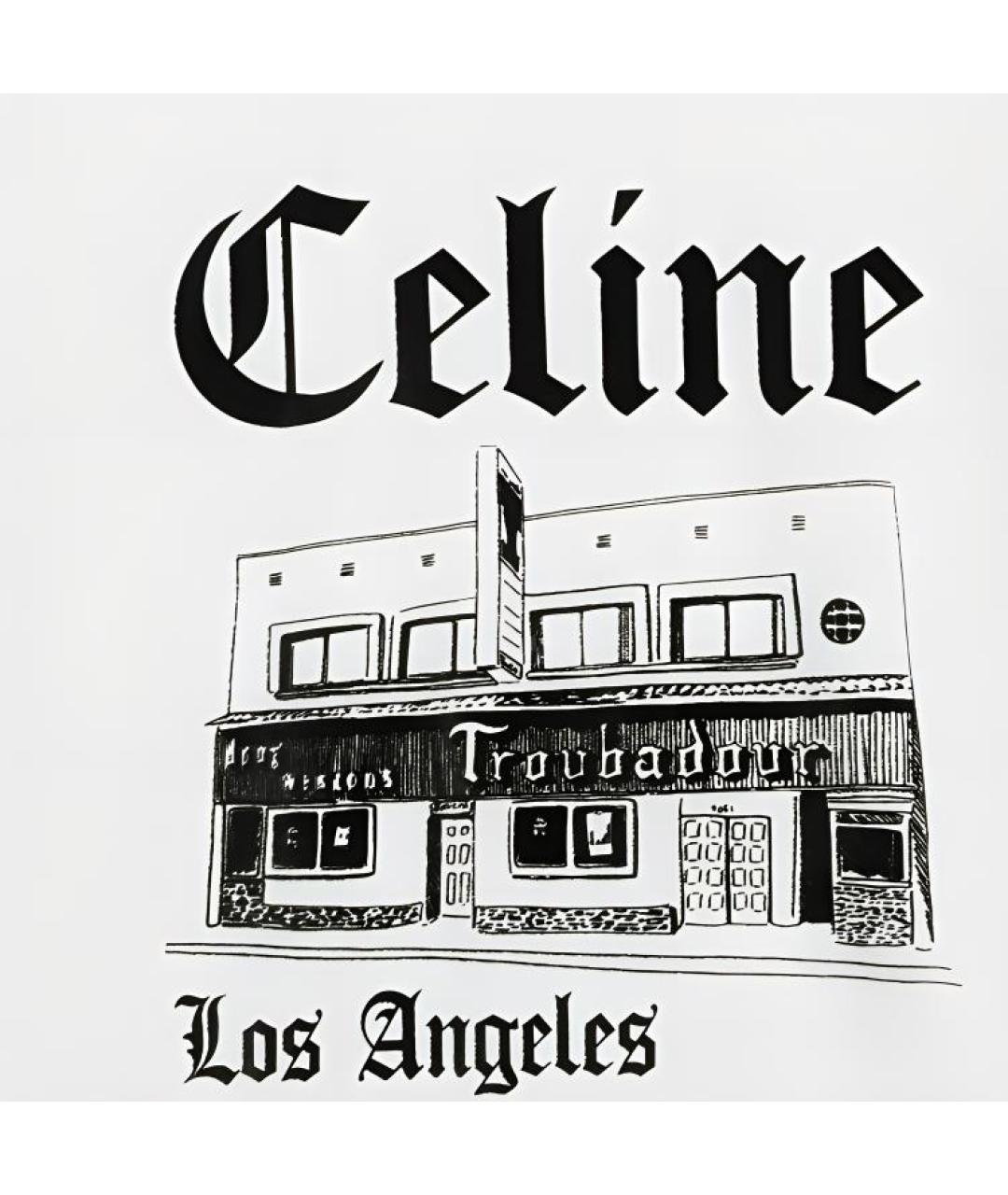 CELINE Белая хлопковая футболка, фото 3