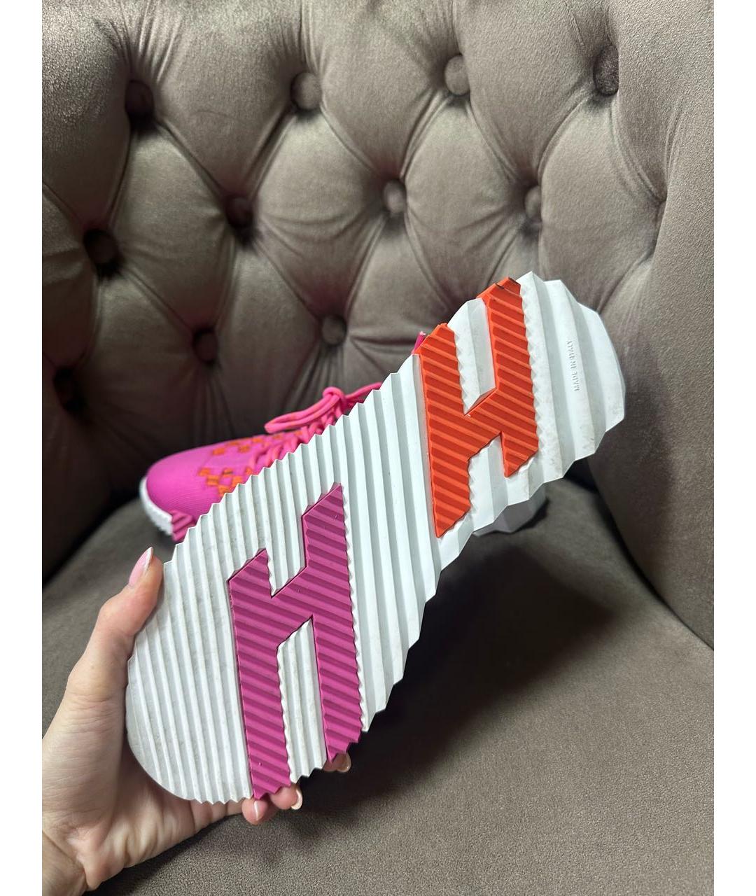 HERMES Розовые кроссовки, фото 4