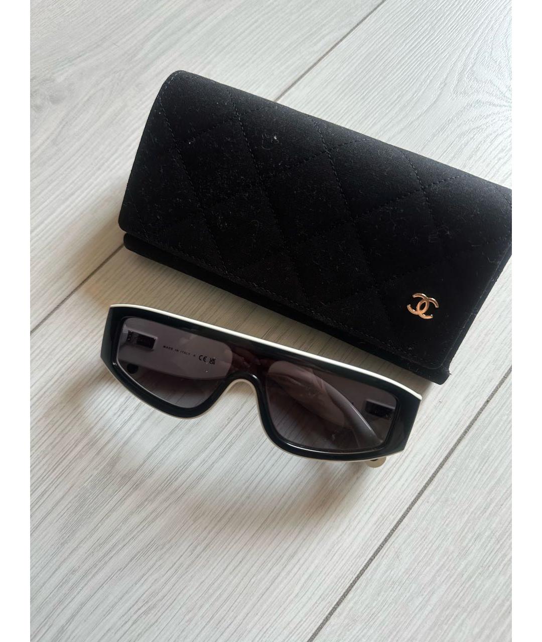 CHANEL Черные пластиковые солнцезащитные очки, фото 6
